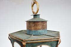 Large Hexagonal Gilt Tole Lantern - 4439936