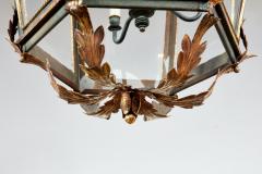 Large Hexagonal Gilt Tole Lantern - 4439938