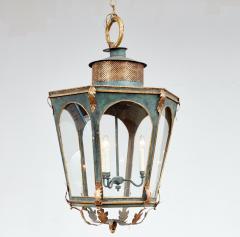 Large Hexagonal Gilt Tole Lantern - 4439939