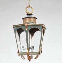 Large Hexagonal Gilt Tole Lantern - 4439940
