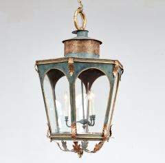 Large Hexagonal Gilt Tole Lantern - 4439941