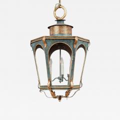 Large Hexagonal Gilt Tole Lantern - 4440170