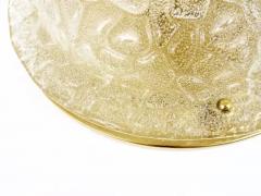 Large Hillebrand Textured Bubble Glass and Brass Flush Mount Germany 1970s - 4041972