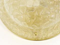 Large Hillebrand Textured Bubble Glass and Brass Flush Mount Germany 1970s - 4042006