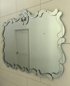 Large Hollywood Regency Beveled Etched Mirror - 71973