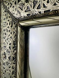 Large Hollywood Regency Style Silver Moroccan Filigree Floor or Wall Mirror - 3806367