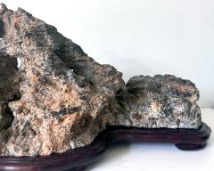 Large Horizontal Chinese Lingbi Scholar Stone on Display Stand - 4131392