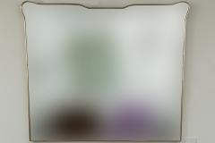 Large Horizontal Mid Century Italian Design Brass Mirror - 4096367