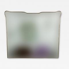 Large Horizontal Mid Century Italian Design Brass Mirror - 4101438