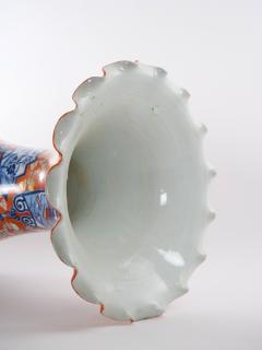 Large Imari Porcelain Flori form Trumpet Decorative Floor Vase - 3120777