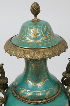 Large Impressive 19th Century French Ormolu Mounted S vres Porcelain Urns - 4552367