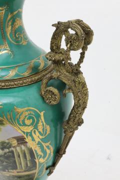 Large Impressive 19th Century French Ormolu Mounted S vres Porcelain Urns - 4552368