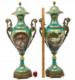 Large Impressive 19th Century French Ormolu Mounted S vres Porcelain Urns - 4552376