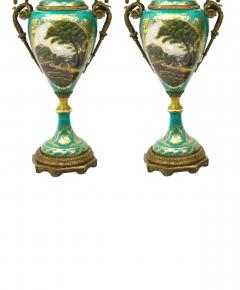 Large Impressive 19th Century French Ormolu Mounted S vres Porcelain Urns - 4552377
