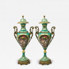 Large Impressive 19th Century French Ormolu Mounted S vres Porcelain Urns - 4553685