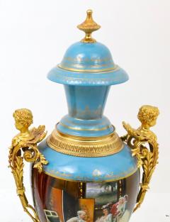 Large Impressive Antique Dresden Porcelain Ormolu Mounted Hand Painted Urn - 4552340