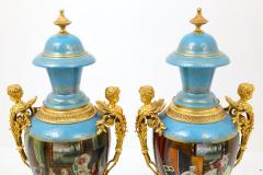 Large Impressive Antique Dresden Porcelain Ormolu Mounted Hand Painted Urn - 4552342
