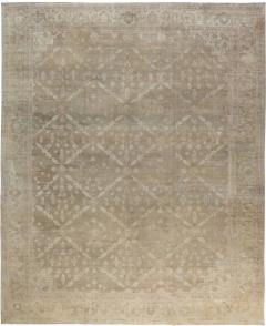 Large Indian Amritsar Botanic Brown Handmade Wool Carpet - 2453004