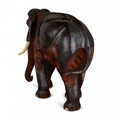 Large Indian carved and painted wood elephant figure - 4272134