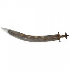 Large Indian gold damascened steel tegha sword - 2596940