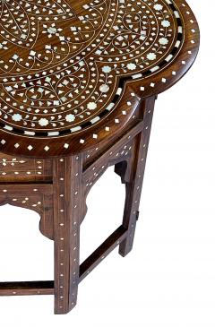 Large Inlaid Anglo Indian Side traveling Table with Rare Scalloped Top - 4632659