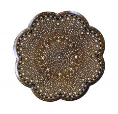 Large Inlaid Anglo Indian Side traveling Table with Rare Scalloped Top - 4632662