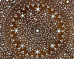 Large Inlaid Anglo Indian Side traveling Table with Rare Scalloped Top - 4632663