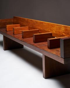 Large Ipe Wood Bench Modeled after the MTA Subway Bench Brazil c 1970 - 4759653