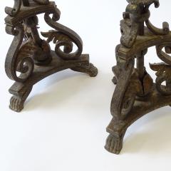 Large Italian 19th Century Hand Crafted Wrought Iron Candlesticks - 3864146