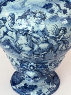 Large Italian Albisola Blue and White Tin glazed Majolica Urn Vase - 4405328
