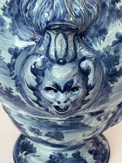 Large Italian Albisola Blue and White Tin glazed Majolica Urn Vase - 4405333