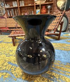 Large Italian Black Murano Glass Vase - 4303483