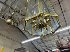 Large Italian Brass And Glass Lantern - 3831817