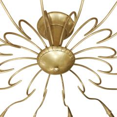 Large Italian Brass Chandelier With Radiating Arms 1950s - 1131011