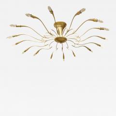 Large Italian Brass Chandelier With Radiating Arms 1950s - 1133239