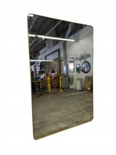 Large Italian Brass Framed Mirror 1970s - 4497899