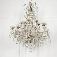 Large Italian Cut Glass Eighteen Light Chandelier - 3640416