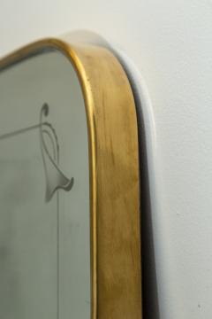 Large Italian Design Brass Etched Mirror Gio Ponti Style 1940 s - 3039997