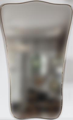 Large Italian Design Brass Shield Shape Mirror - 2383406