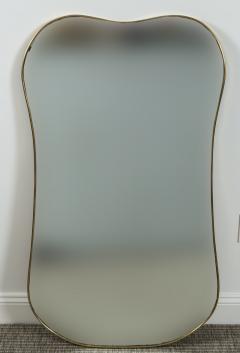 Large Italian Design Curved Brass Mirror - 2819423