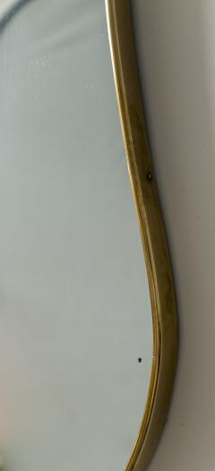 Large Italian Design Curved Brass Mirror - 2819433