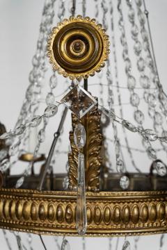 Large Italian Empire Crystal and Gilt Tole Chandelier - 4318048