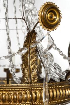 Large Italian Empire Crystal and Gilt Tole Chandelier - 4318148