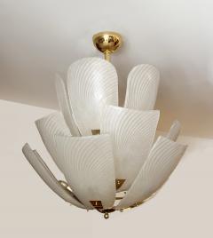 Large Italian Glass Petals Pendant Chandelier - 4571153