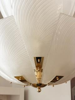 Large Italian Glass Petals Pendant Chandelier - 4571156