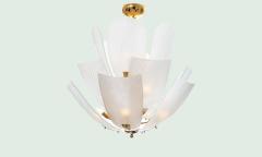Large Italian Glass Petals Pendant Chandelier - 4576294