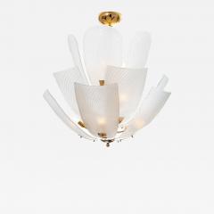 Large Italian Glass Petals Pendant Chandelier - 4576295