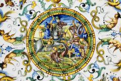 Large Italian Majolica Hand Painted Plate - 3022278