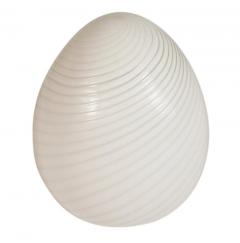 Large Italian Mid Century Modern Murano Art Glass Egg Table Lamp in White - 1738777