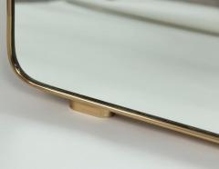 Large Italian Modernist Tapered Brass Mirror 1950ca - 3196524
